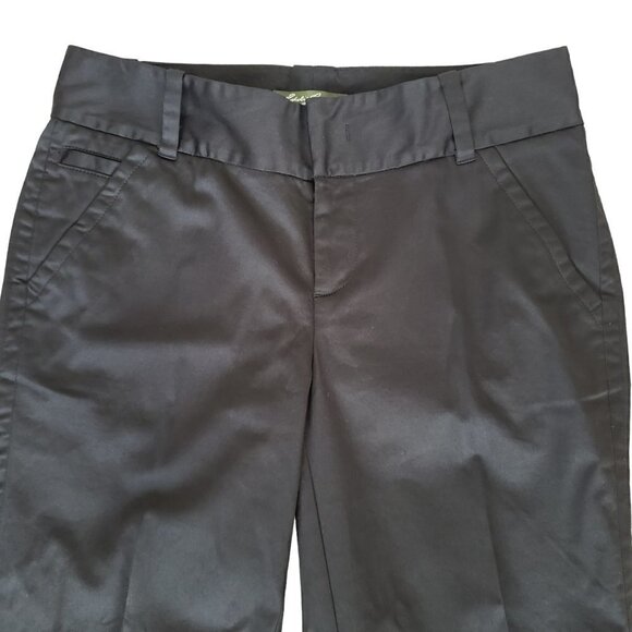 NWT Eddie Bauer Mercer Fit Black Cuffed Capri Career Business Casual Pants - Picture 3 of 10